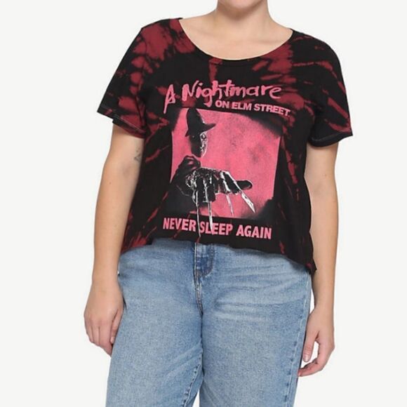 A Nightmare on Elm Street Claw Tie-Dye Girls Crop T-Shirt - Picture 2 of 3